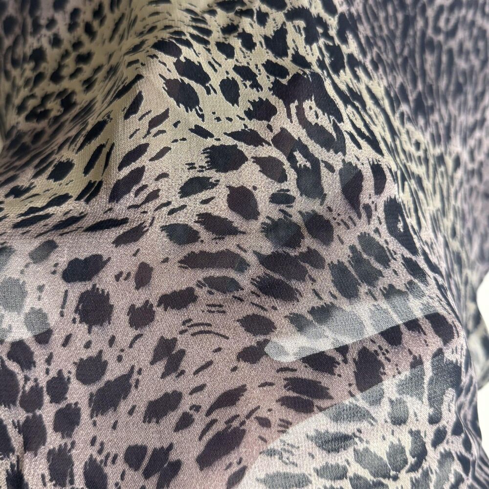 Vintage Dorothy Schoelen Shirt Womens medium Animal Print Floral Sheer 90s - Picture 13 of 13